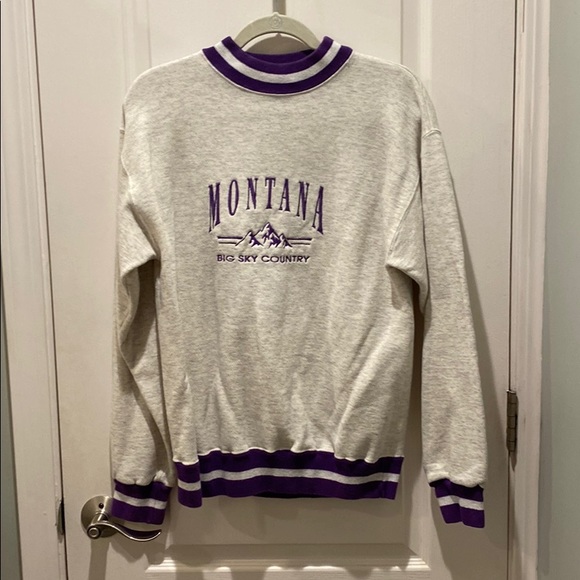 Signal Sports Tops - Signal sports Gray and purple Montana crewneck